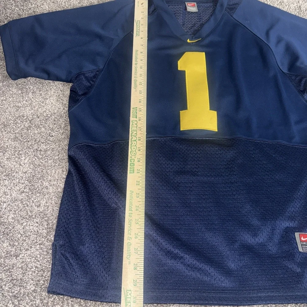 Nike Michigan Wolverines EDWARDS #1 NCAA‎ Football Jersey Sz 50 Navy Blue Sewn